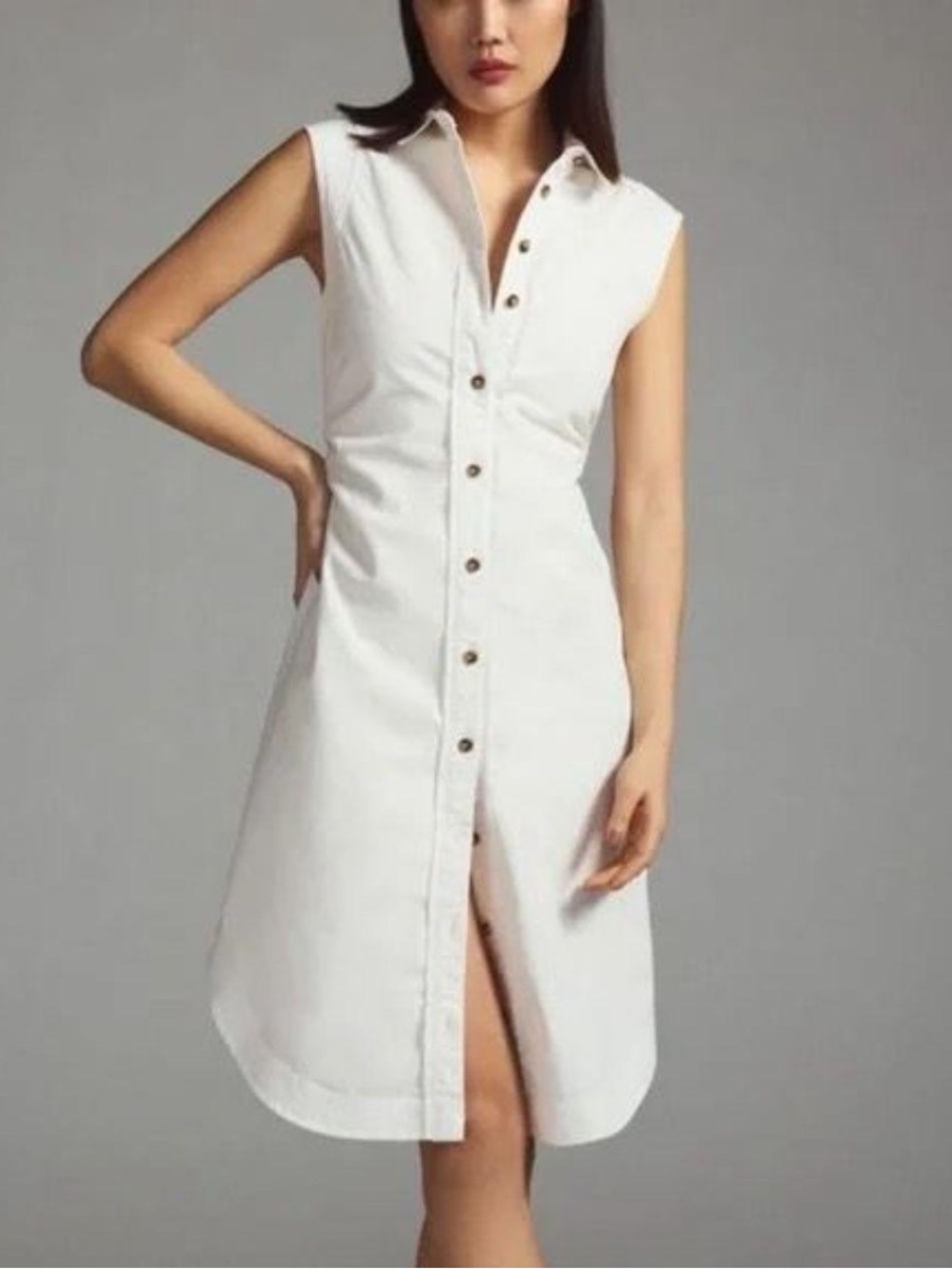 Pilcro By Anthropologie Sleeveless Midi Shirt Dress - size 2